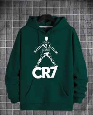 Cr7 Cristiano Ronaldo Printed Fleece Full Sleeves Pull Over Hoodie For Men & Boys