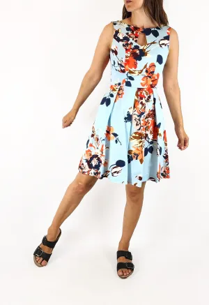 Cue blue floral dress size 8