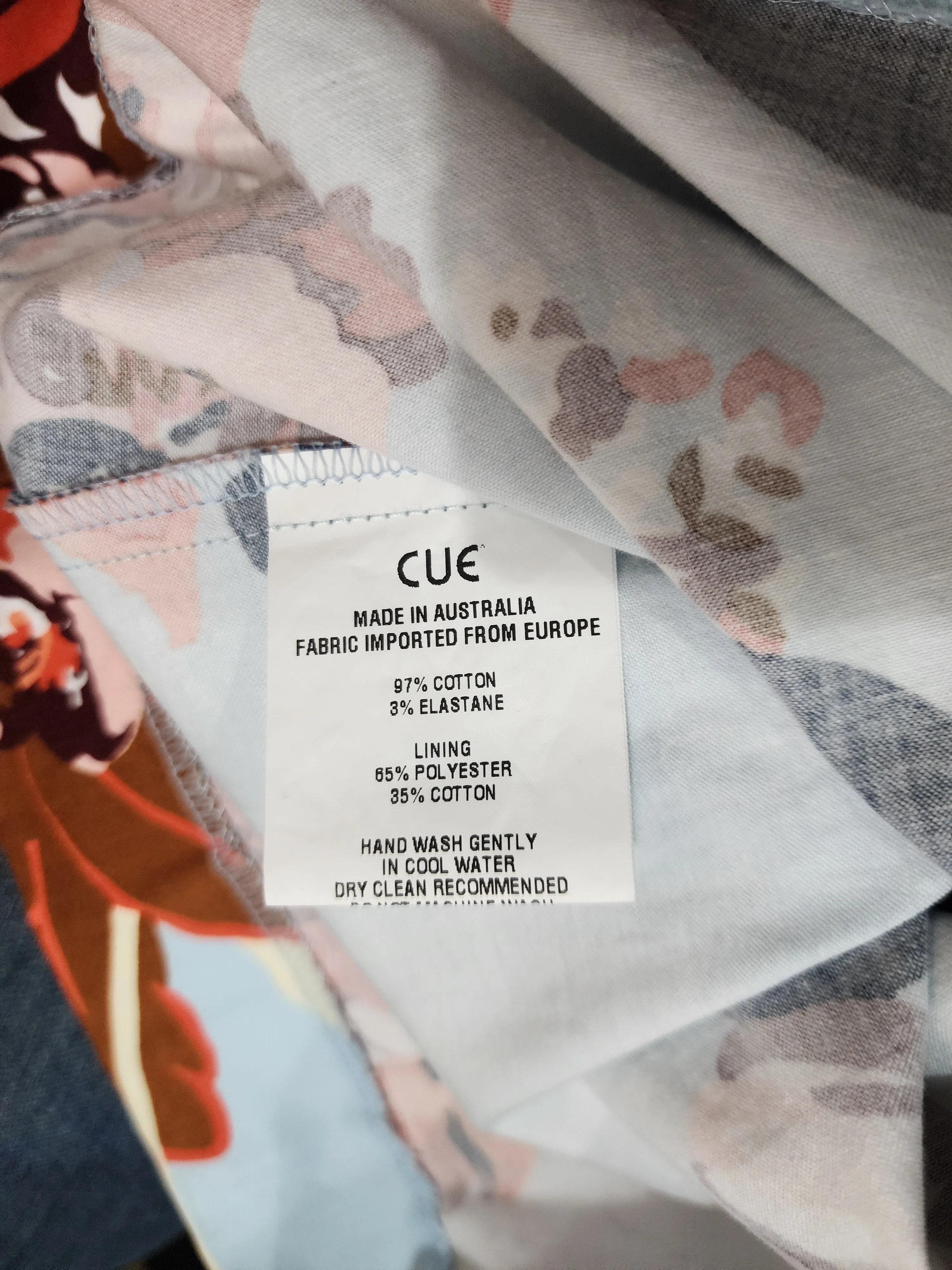 Cue blue floral dress size 8