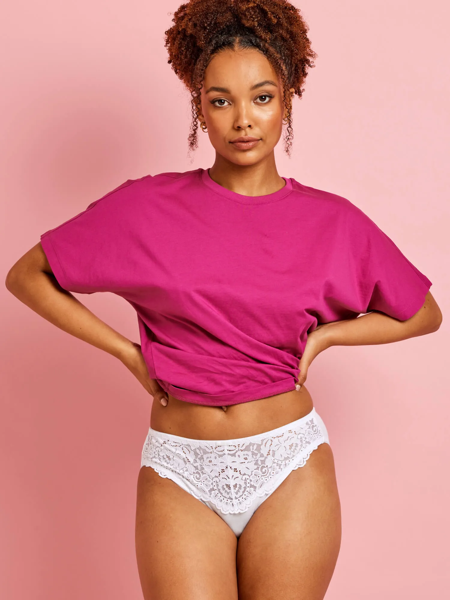 Daily Essentials Stretch Lace & Cotton Hi-Cut (219)
