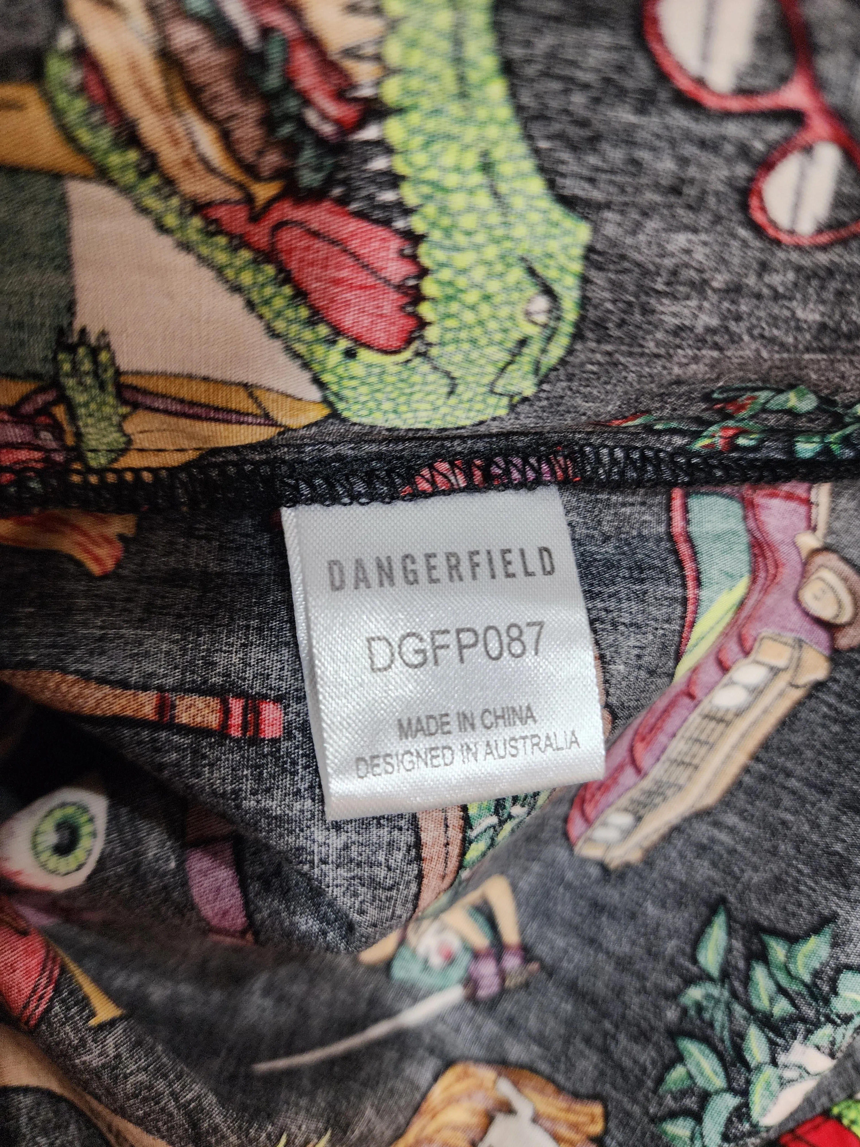 Dangerfield black quirky print dress size 8