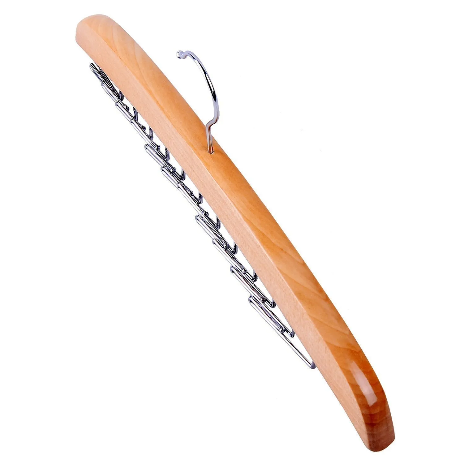 Dbao Pro Tie Rack for Closet,Premium Natural Wooden Tie Hanger Organizer with 24 Rotatable Swivel Metal Stainless Steel Hook,for Men Women Scarf Tie Belt Versatility Rack Organizer Hanger.