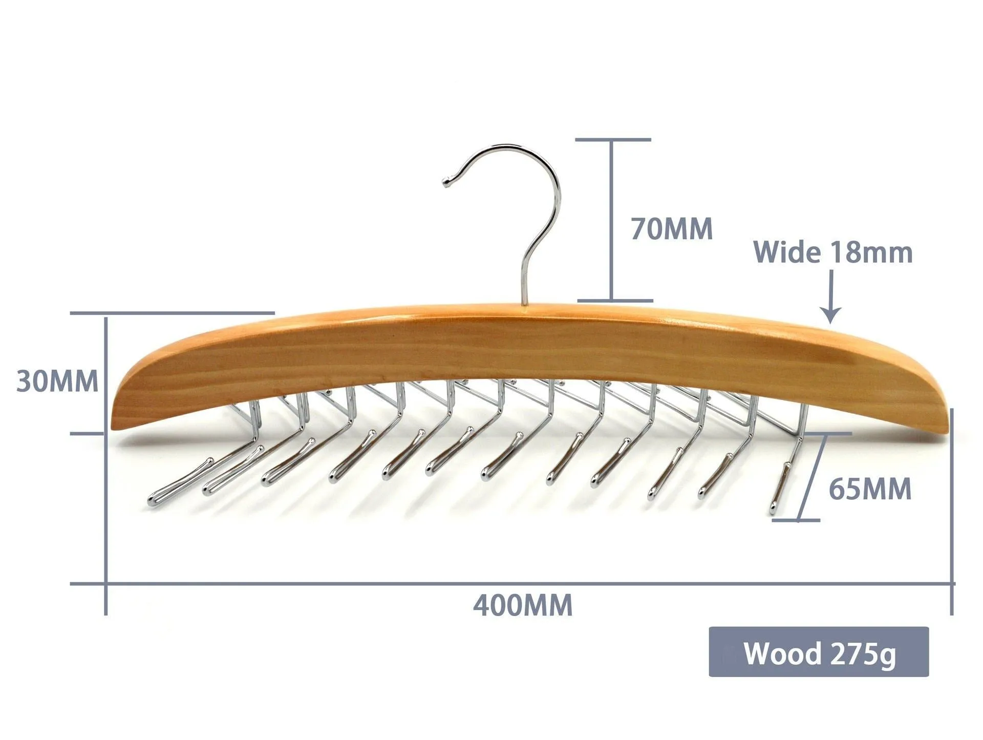 Dbao Pro Tie Rack for Closet,Premium Natural Wooden Tie Hanger Organizer with 24 Rotatable Swivel Metal Stainless Steel Hook,for Men Women Scarf Tie Belt Versatility Rack Organizer Hanger.