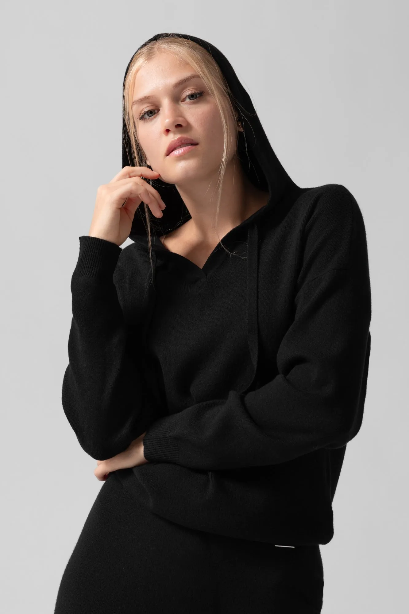 Dzianinowa bluza z kapturem Krysten