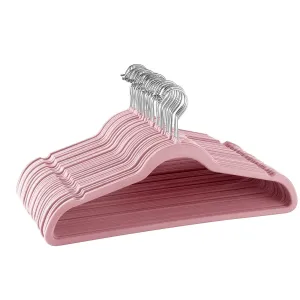 Elama Home 30 Piece Velvet Slim Profile Heavy Duty Felt Hangers with Stainless S