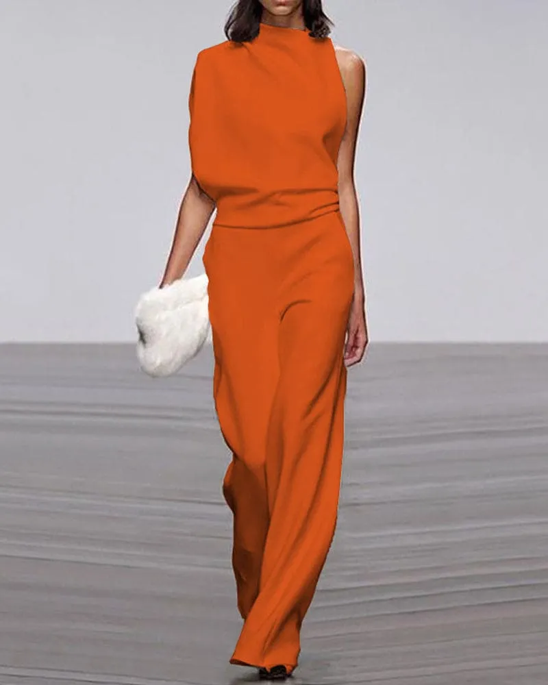 Elegant Women's Sleeveless Jumpsuit - Formal One-Piece Outfit for Special Occasions
