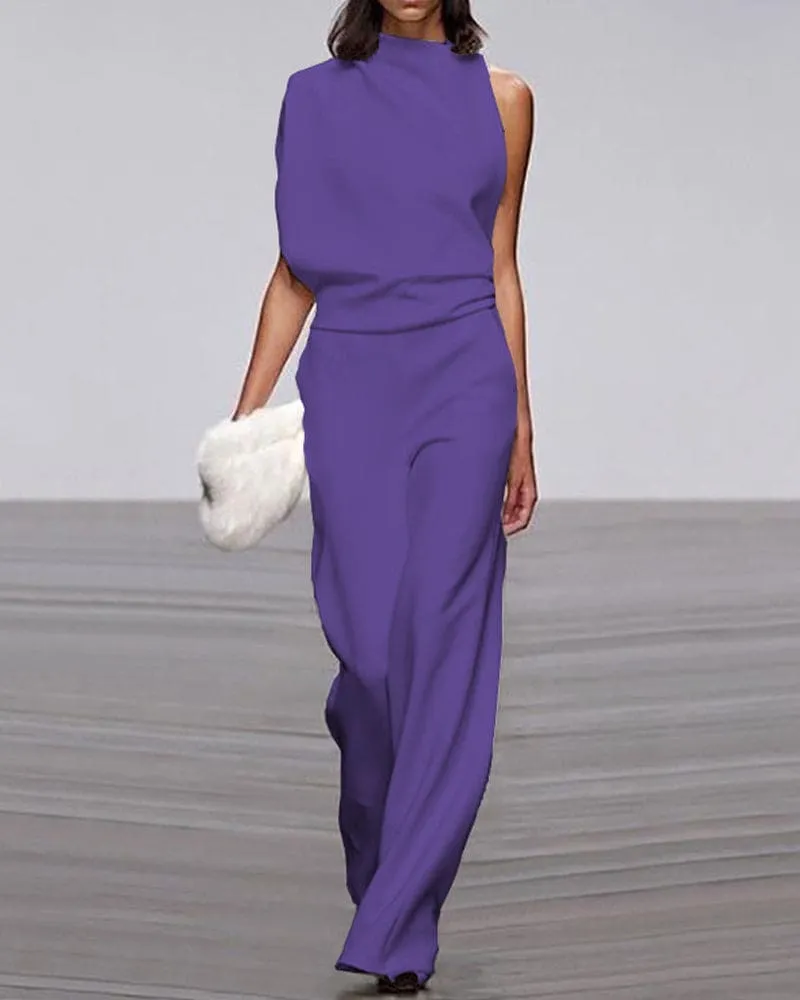 Elegant Women's Sleeveless Jumpsuit - Formal One-Piece Outfit for Special Occasions
