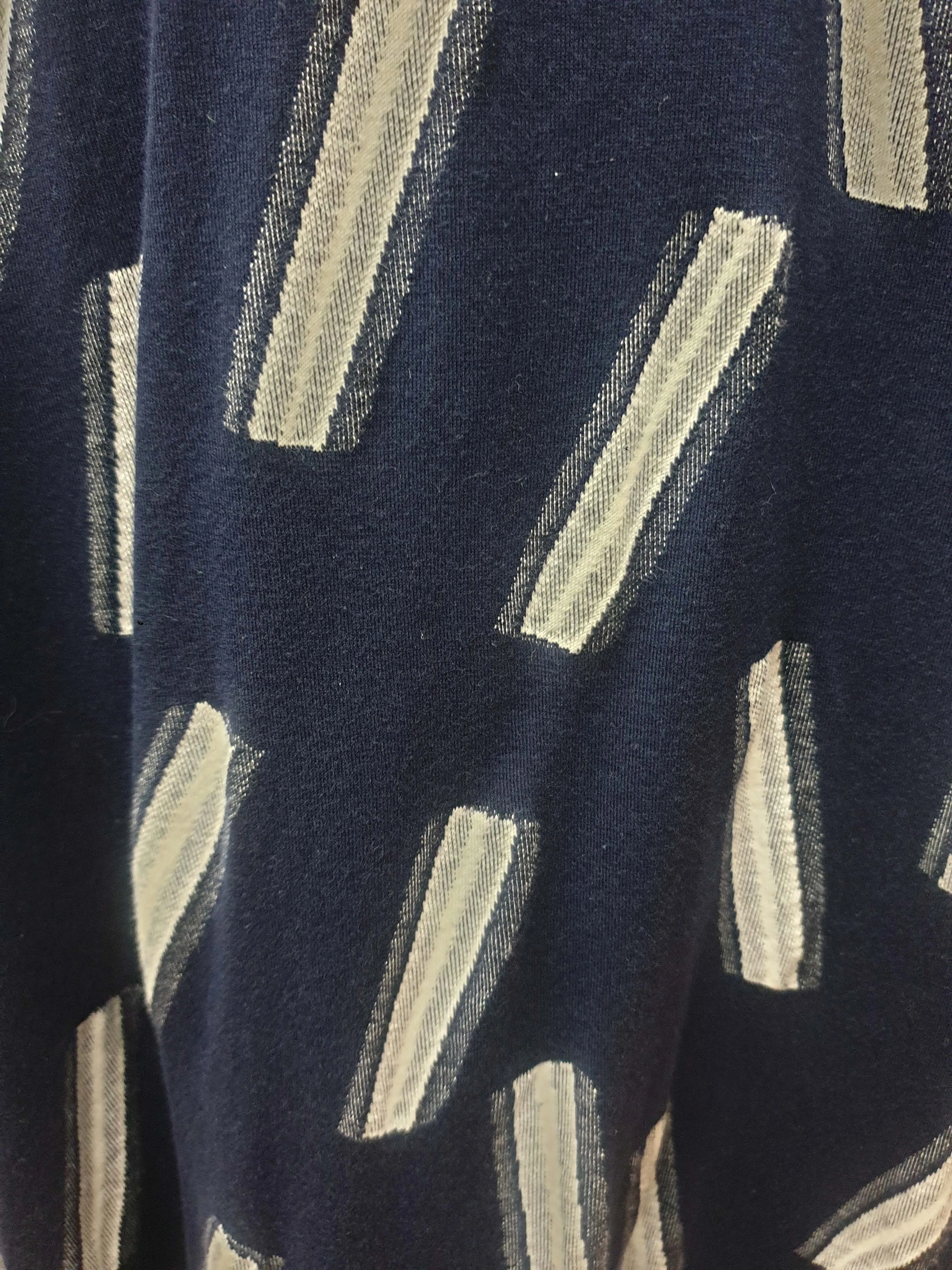 Elk navy dress with white stripe print size M/L, easily fits up to a size 16