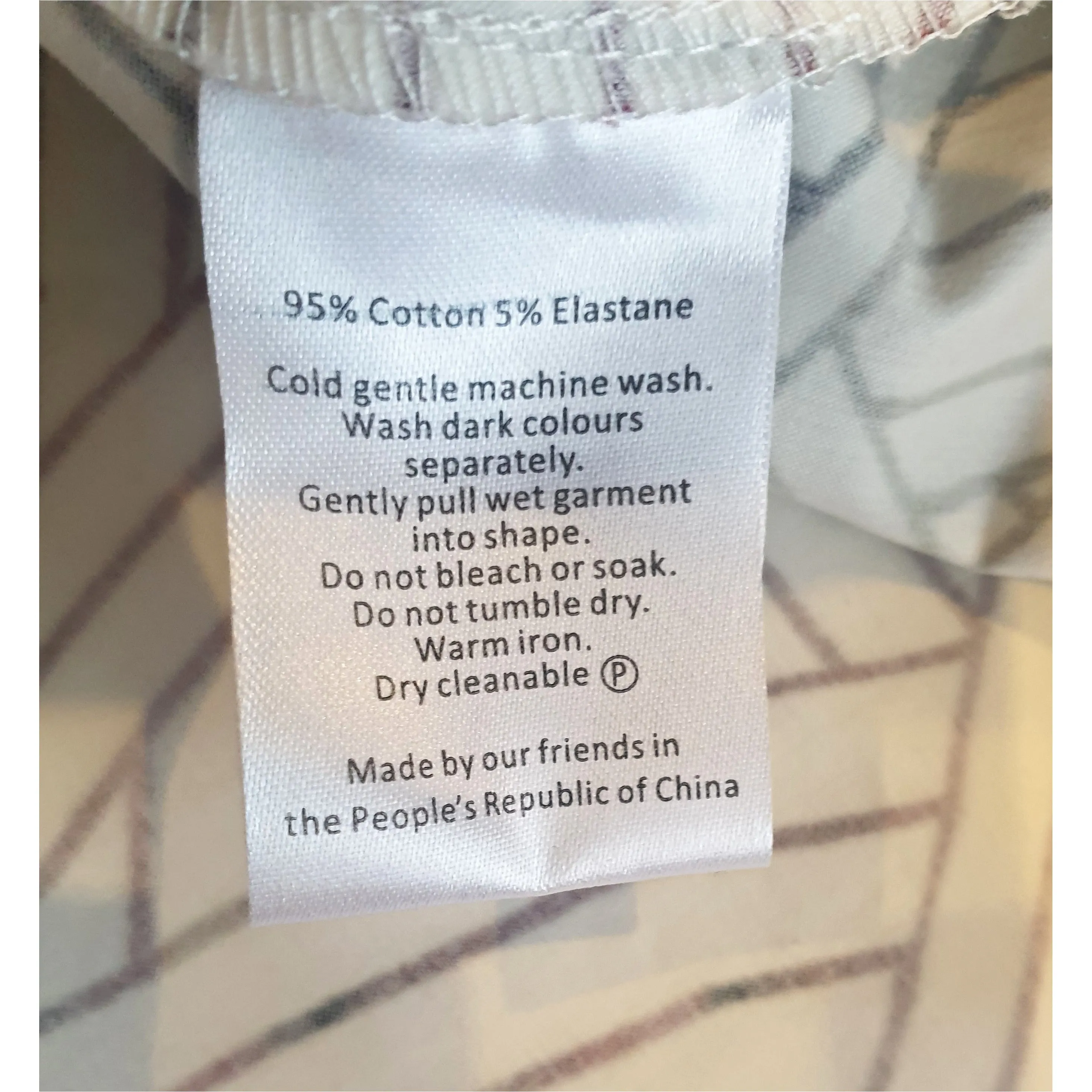 Elk white straw print skirt with elastic waist tie size S (best fits 8)