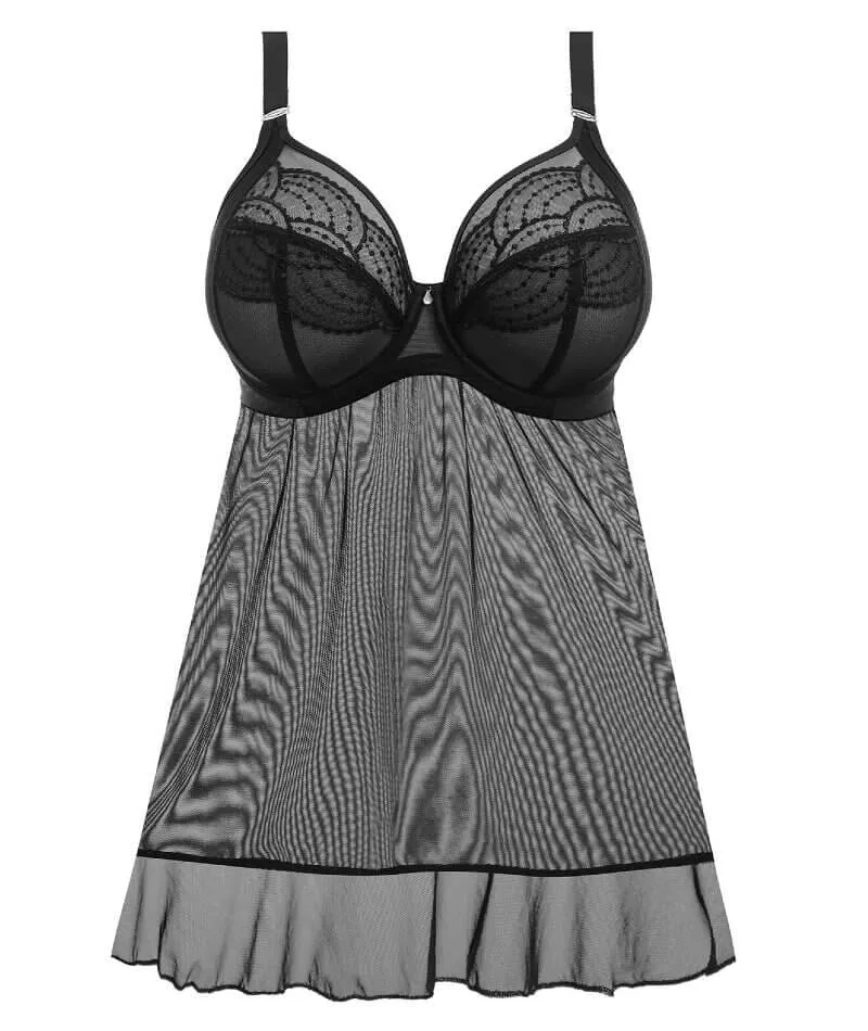Elomi Priya Underwired Babydoll - Black