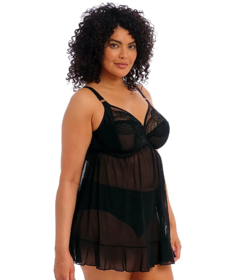 Elomi Priya Underwired Babydoll - Black