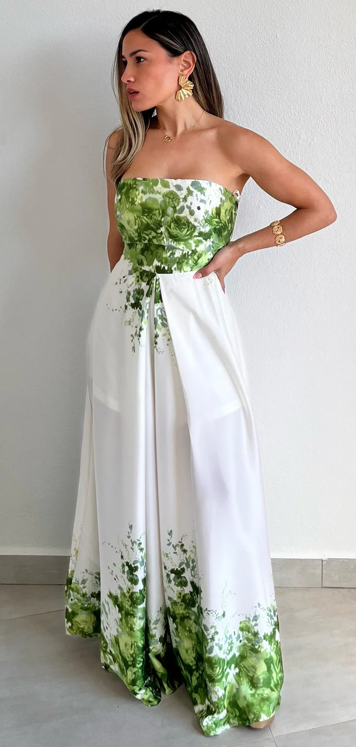Escape to the Garden Satin Print Jumpsuit