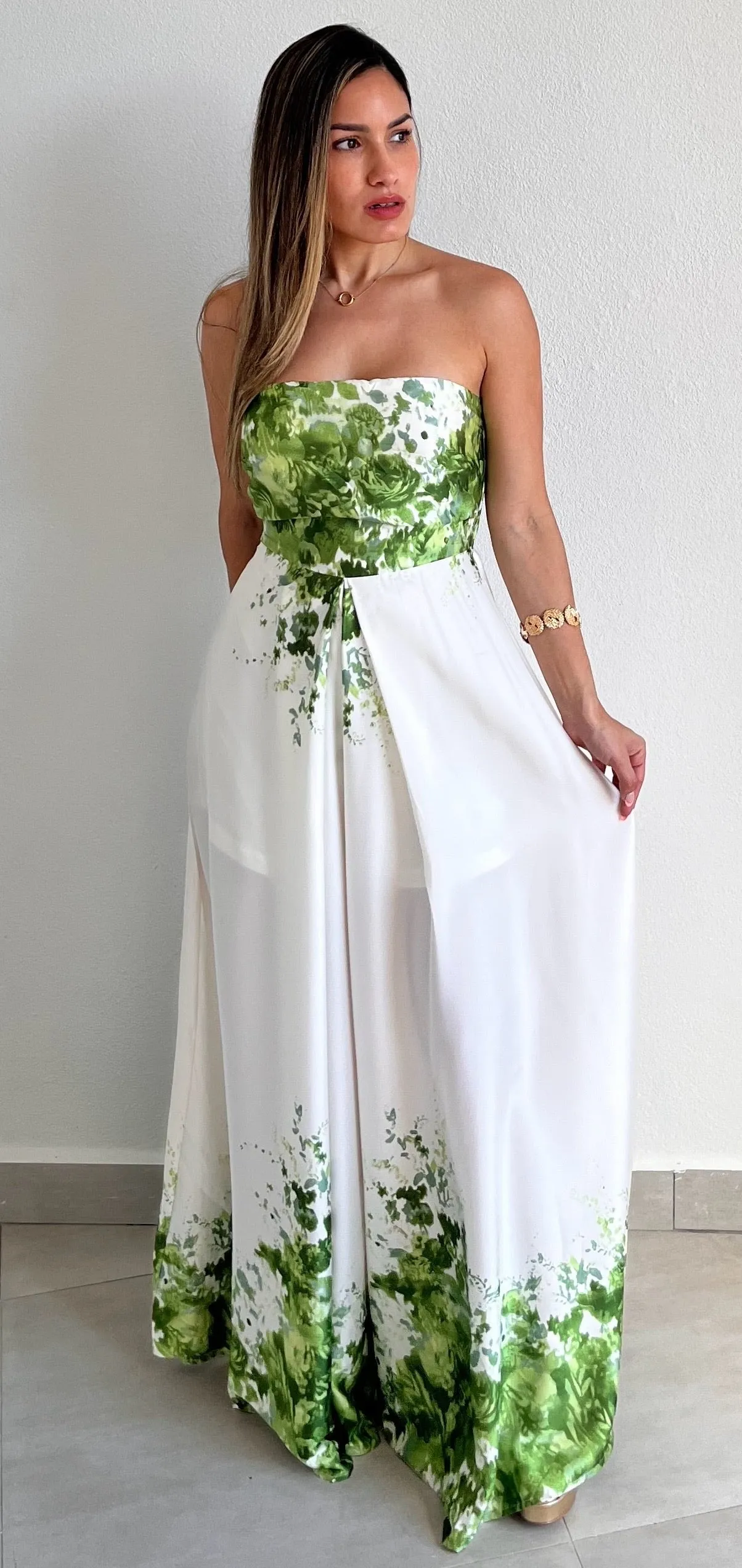 Escape to the Garden Satin Print Jumpsuit