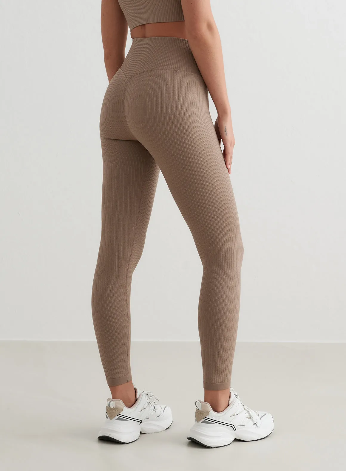 Espresso Ribbed Seamless Tights
