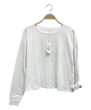 Fabina LA Slub Cotton Oversized Long sleeve Tee - Multiple Colors