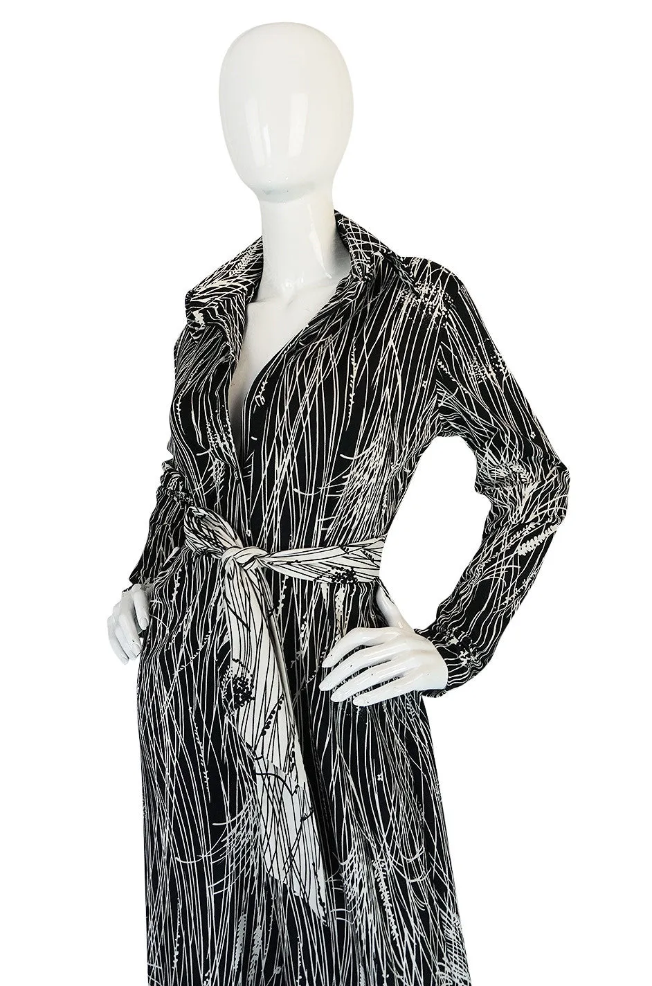 Fabulous 1970s Lanvin Graphic Print Jersey Jumpsuit