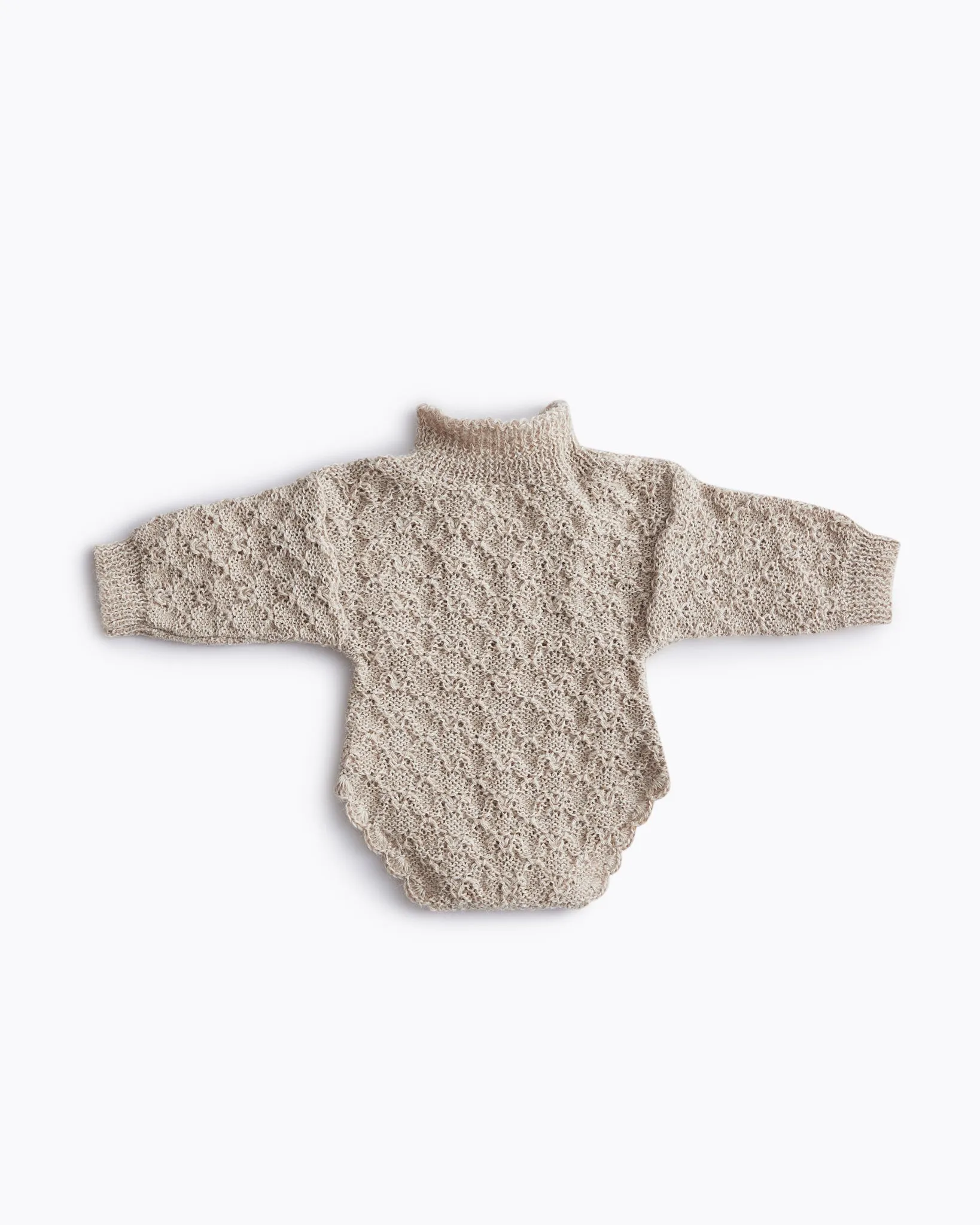 Fern Long sleeved knit romper - Dune