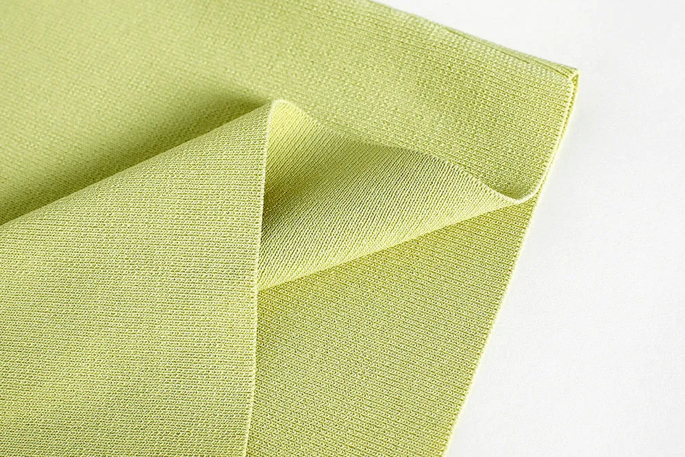 Fine Knit Cropped Camisole Top in Lime