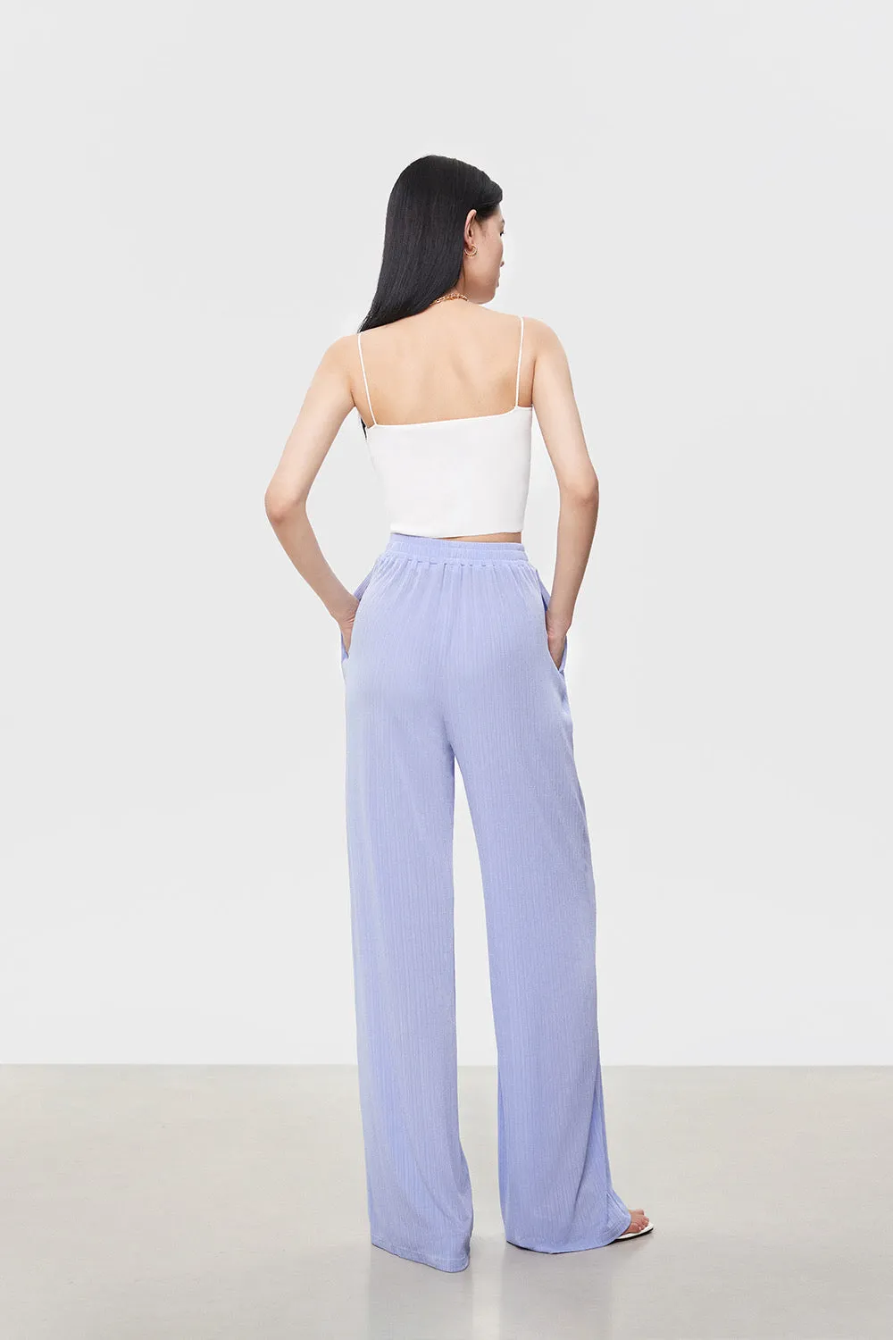 Fine Knit Cropped Camisole Top in Lime
