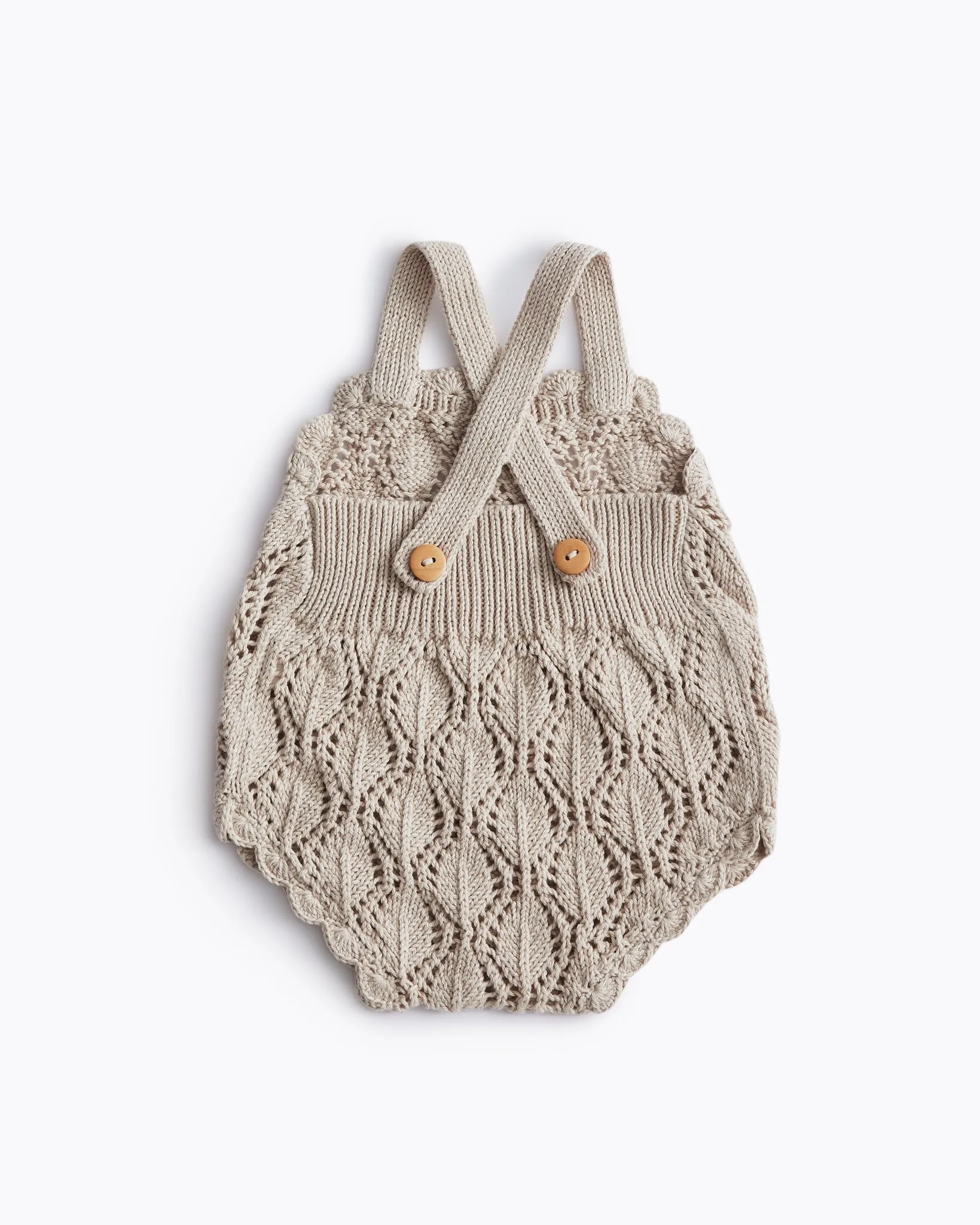 Fleur Sleeveless Baby Romper - Dune