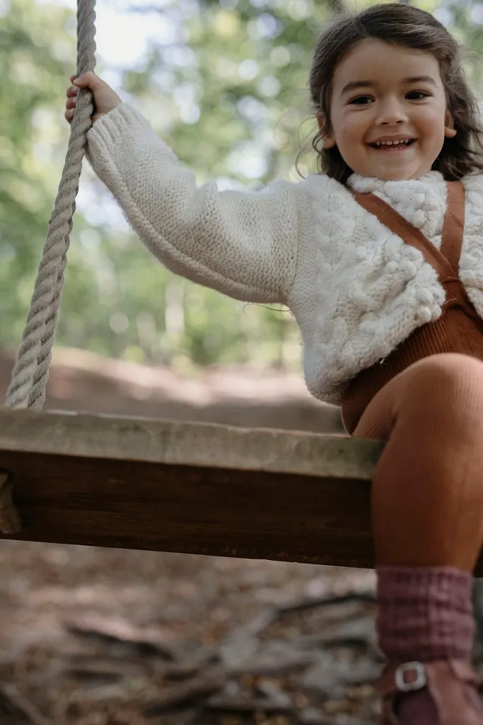 Footless Cotton Tights - Cinnamon