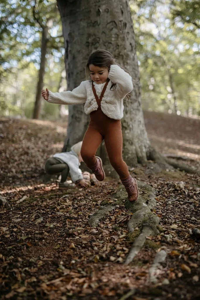 Footless Cotton Tights - Cinnamon