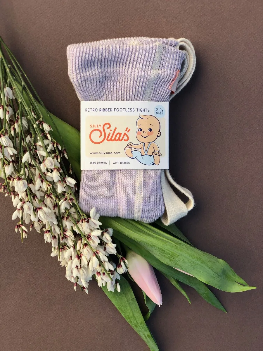 Footless Cotton Tights - Creamy Lavender