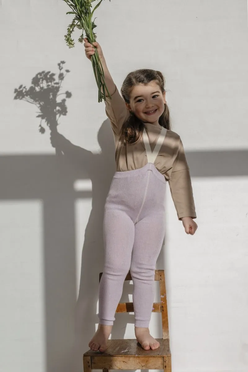 Footless Cotton Tights - Creamy Lavender