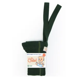 Footless Cotton Tights - Dark Forest Green