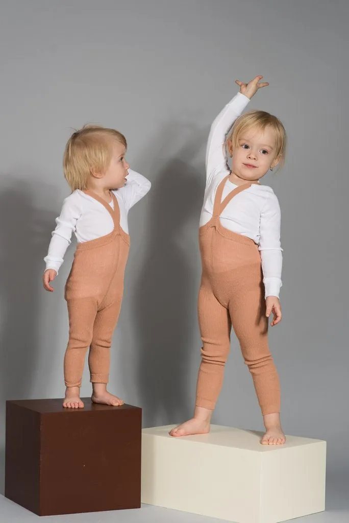 Footless Cotton Tights - Light Brown