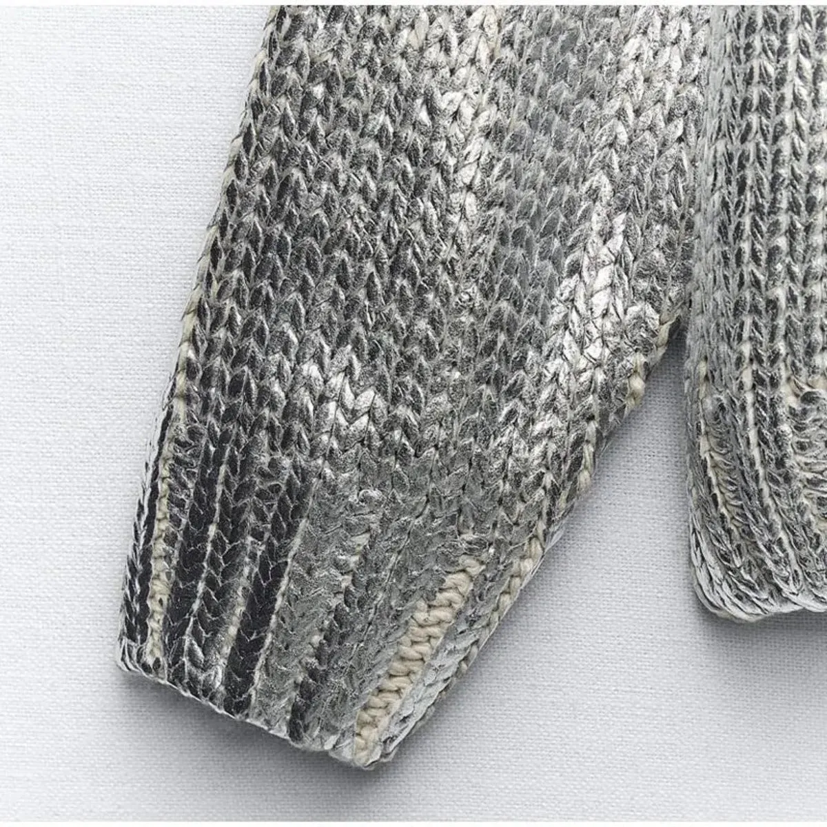 Futuristic Metallic Knitted Hoodie