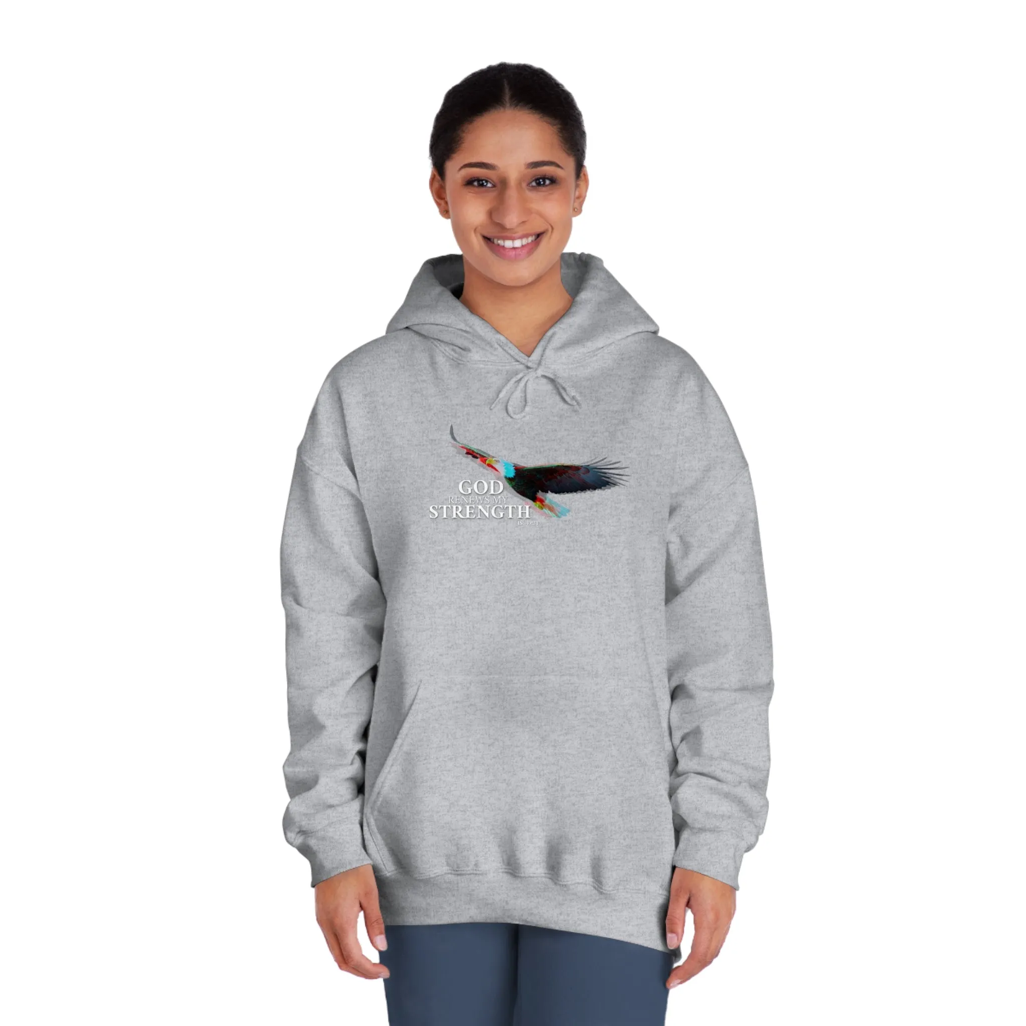 God Renews My Strength Men’s Unisex DryBlend® Hooded Sweatshirt
