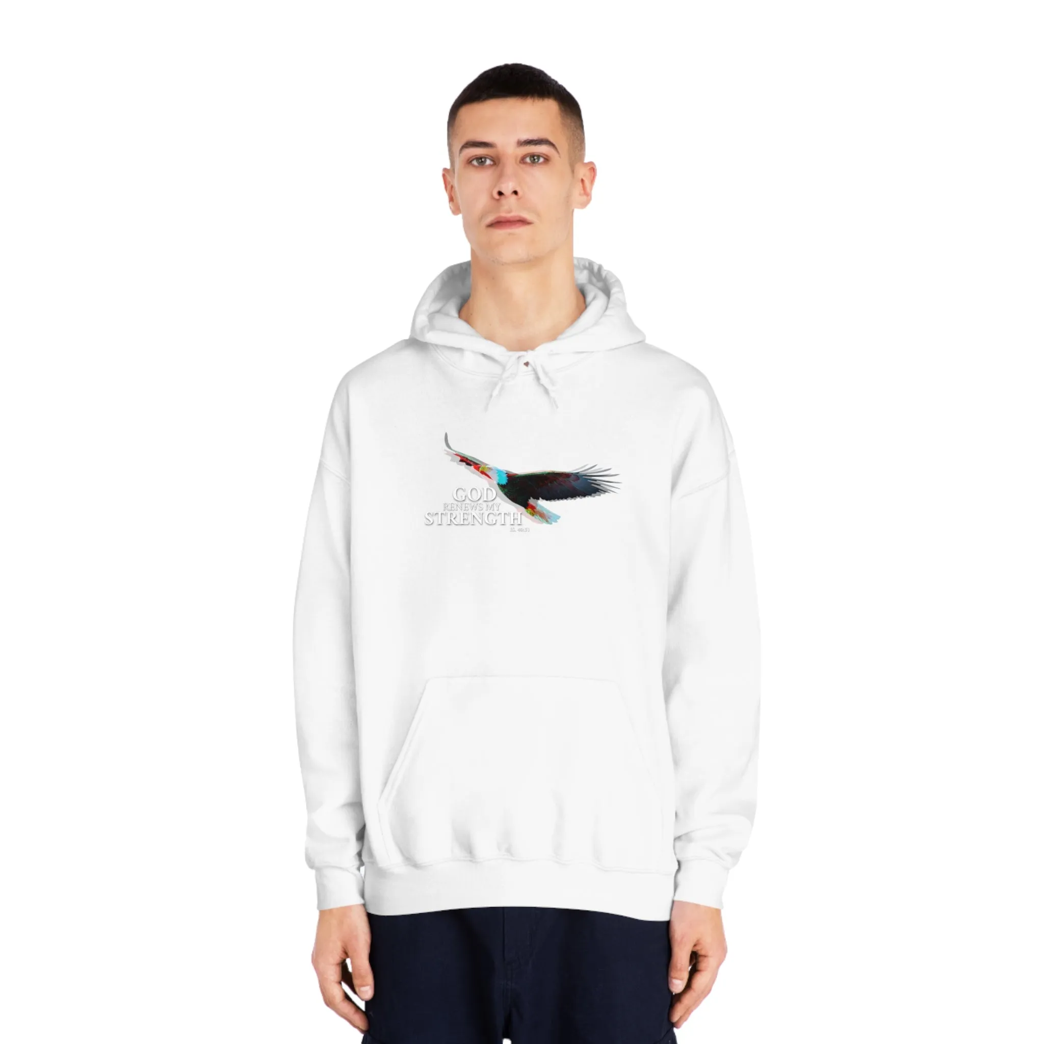 God Renews My Strength Men’s Unisex DryBlend® Hooded Sweatshirt