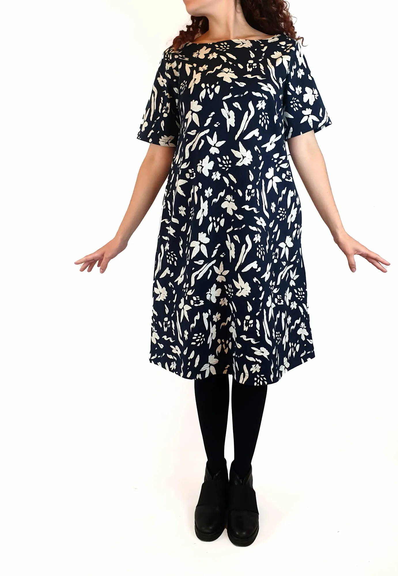 Gorman navy tee shirt dress with floral print size S