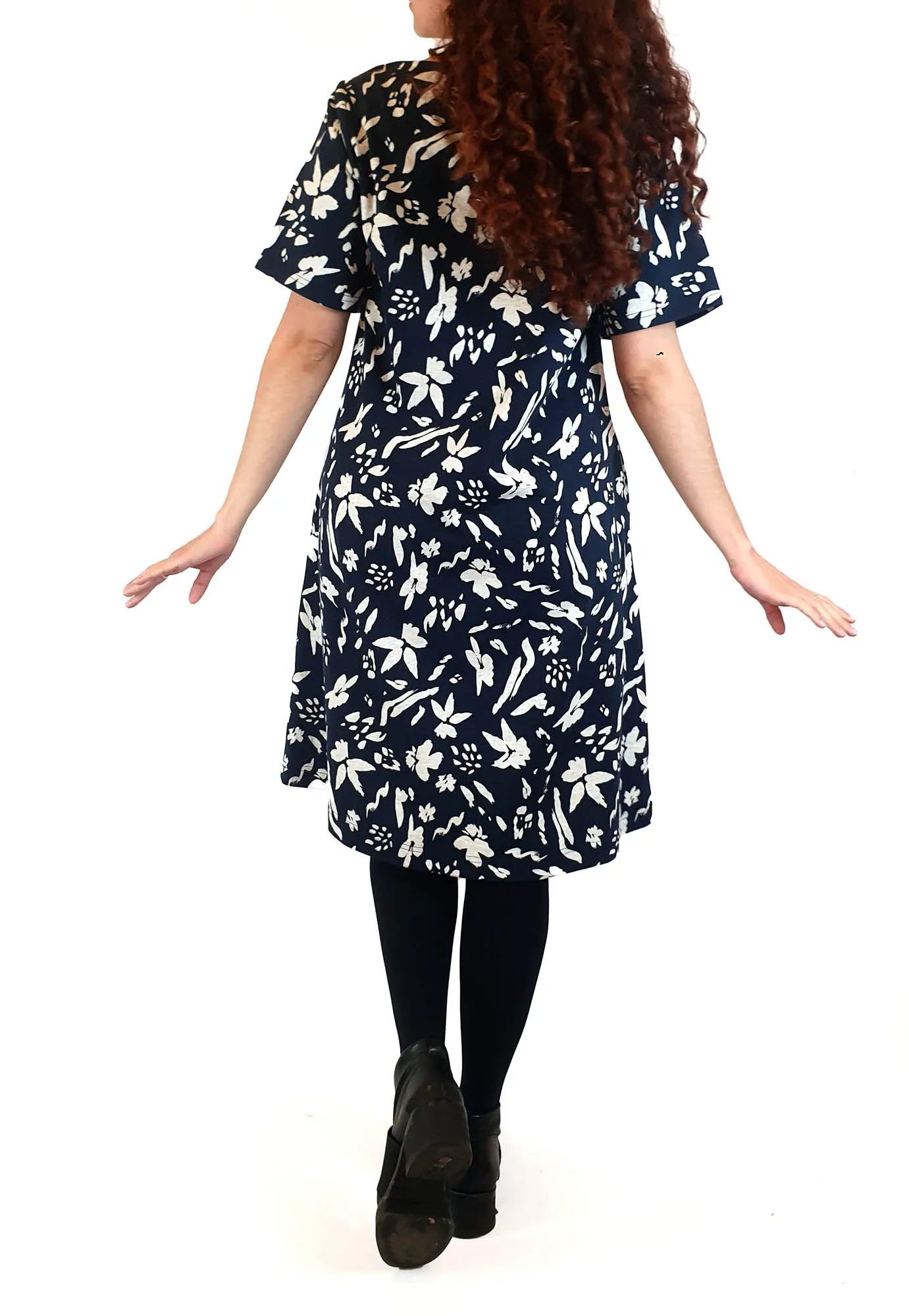 Gorman navy tee shirt dress with floral print size S