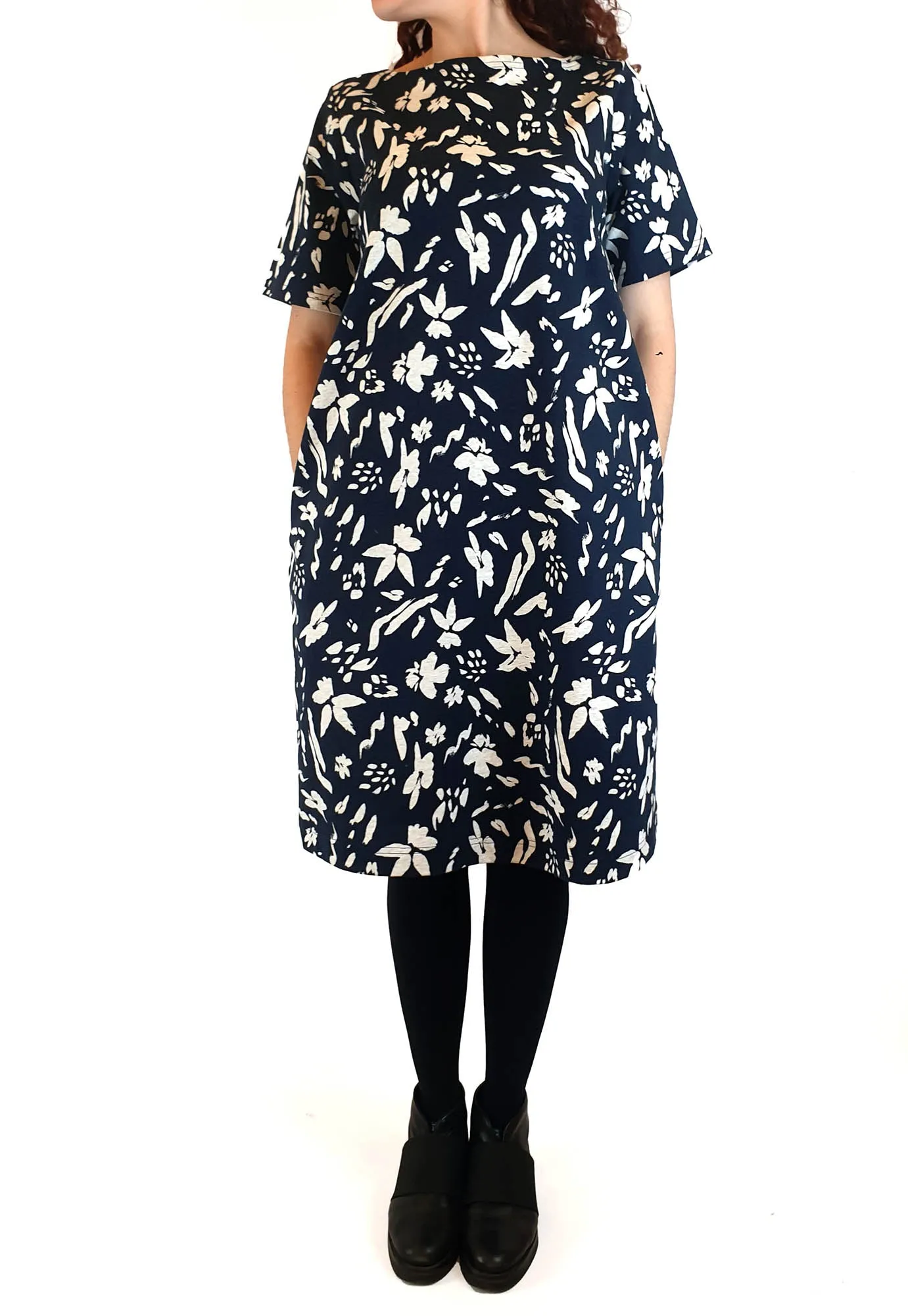 Gorman navy tee shirt dress with floral print size S