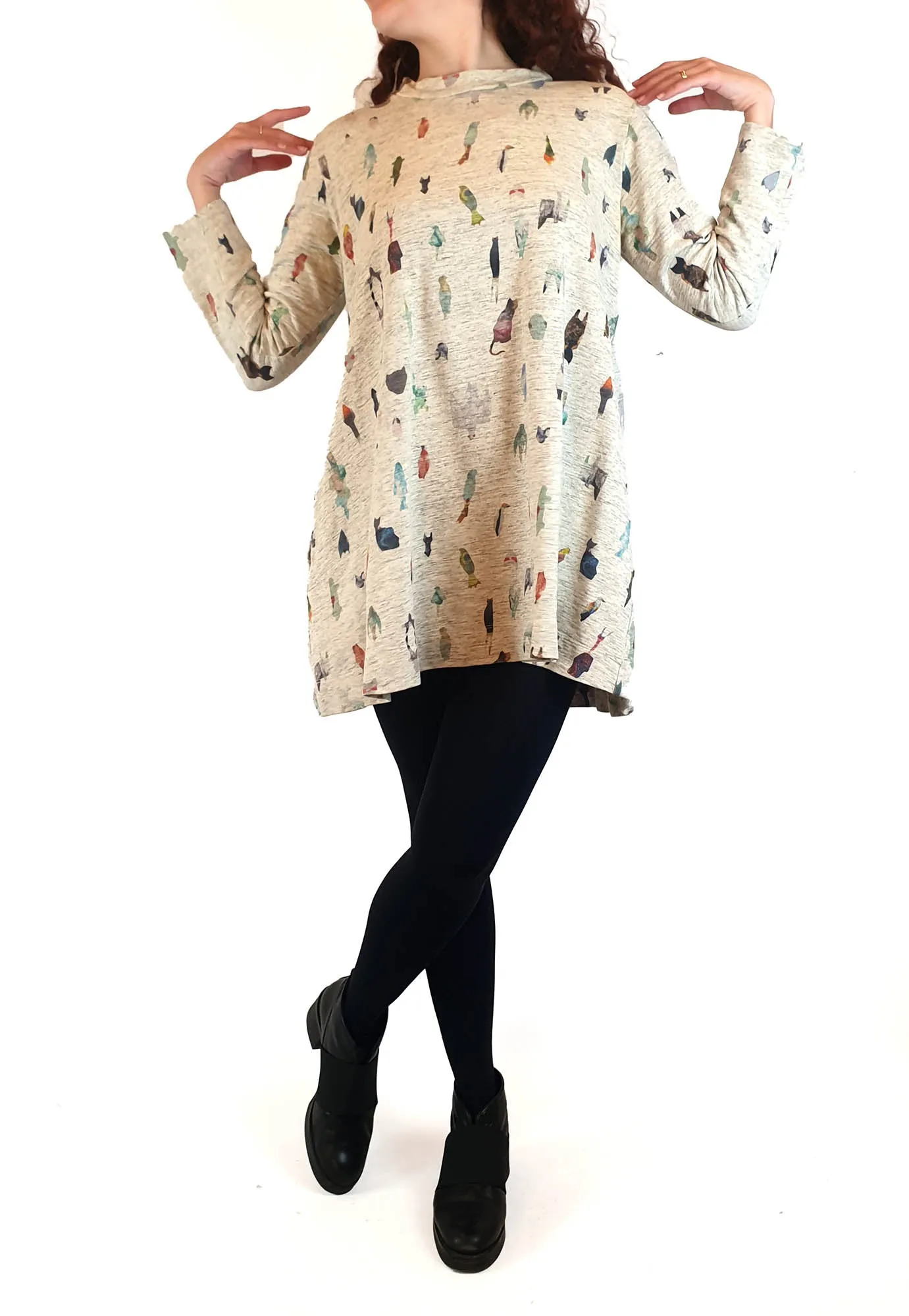 Gorman x Fred Fowler grey print dress size S / AU 10