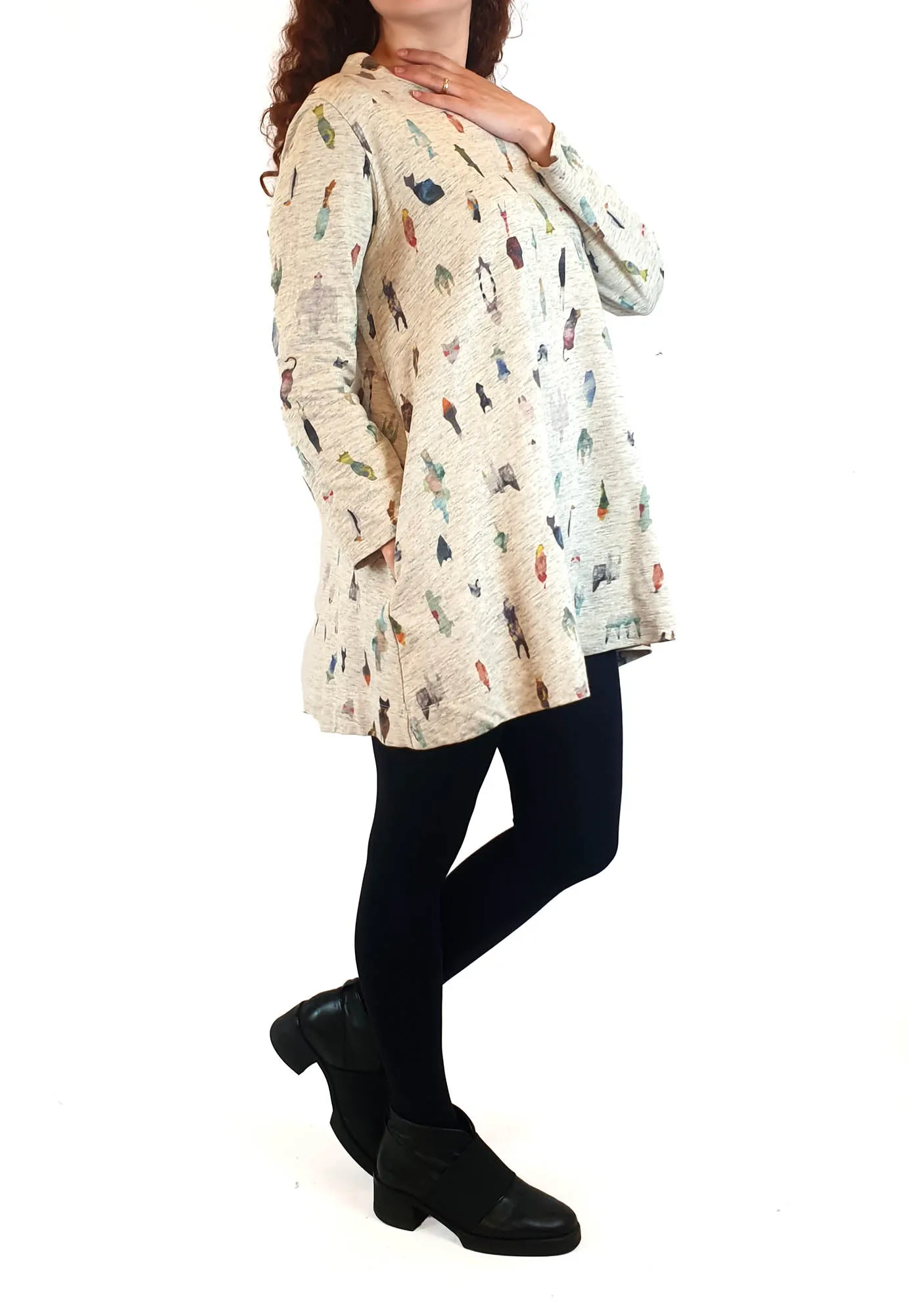 Gorman x Fred Fowler grey print dress size S / AU 10