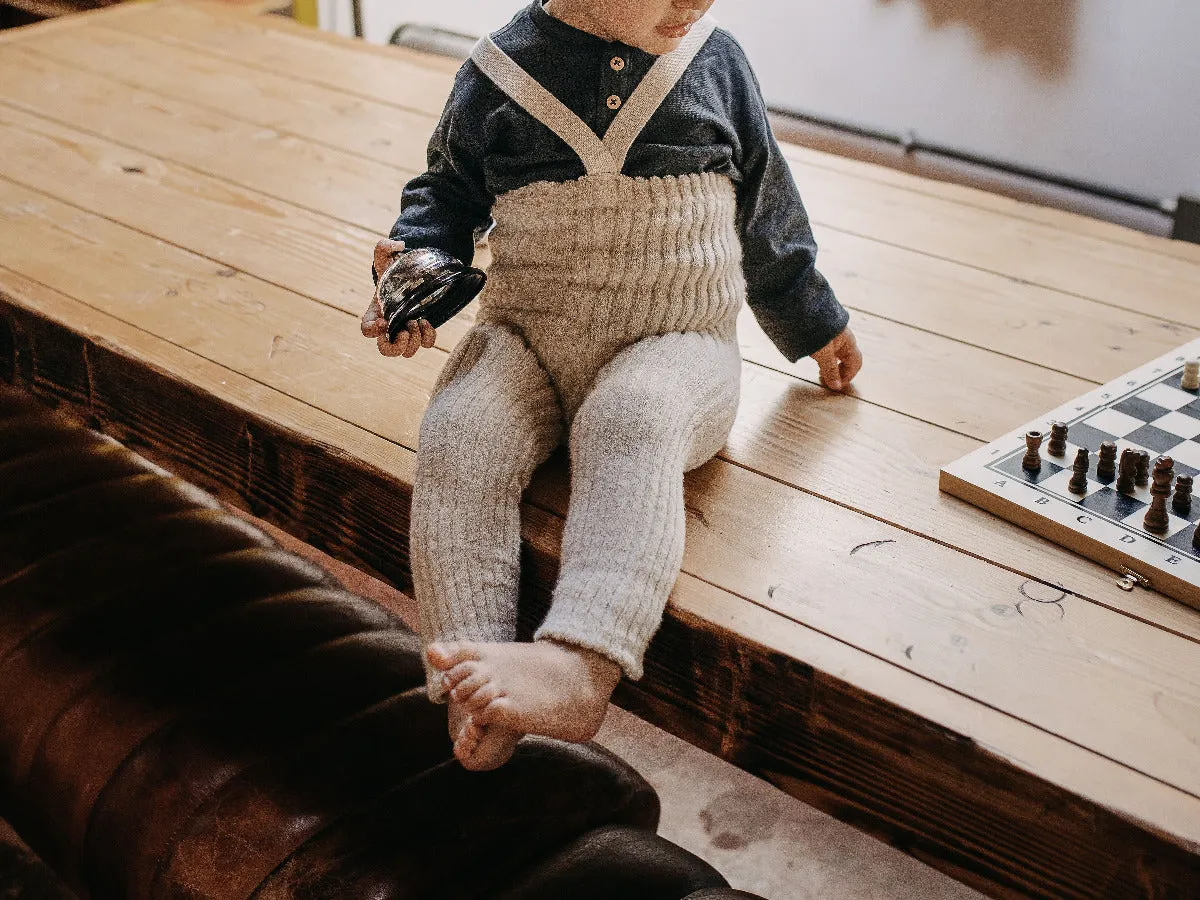 Granny Teddy Footless Tights - Cream Blend