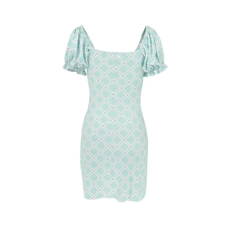 Green Checkered Mini Dress