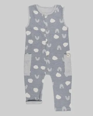 Grey Cloud Print Reversible Jumpsuit
