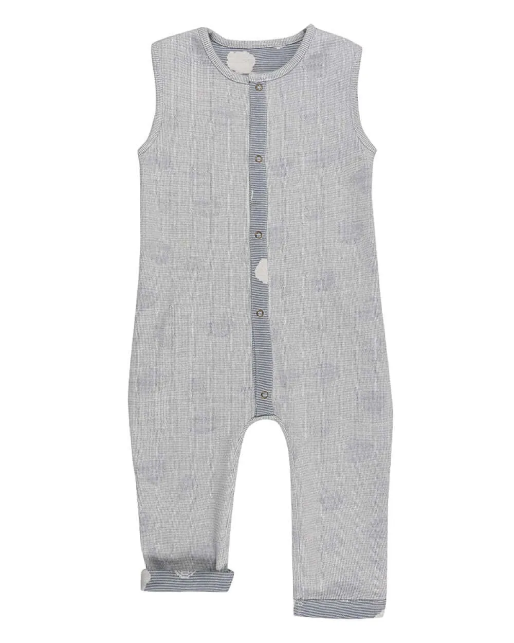 Grey Cloud Print Reversible Jumpsuit