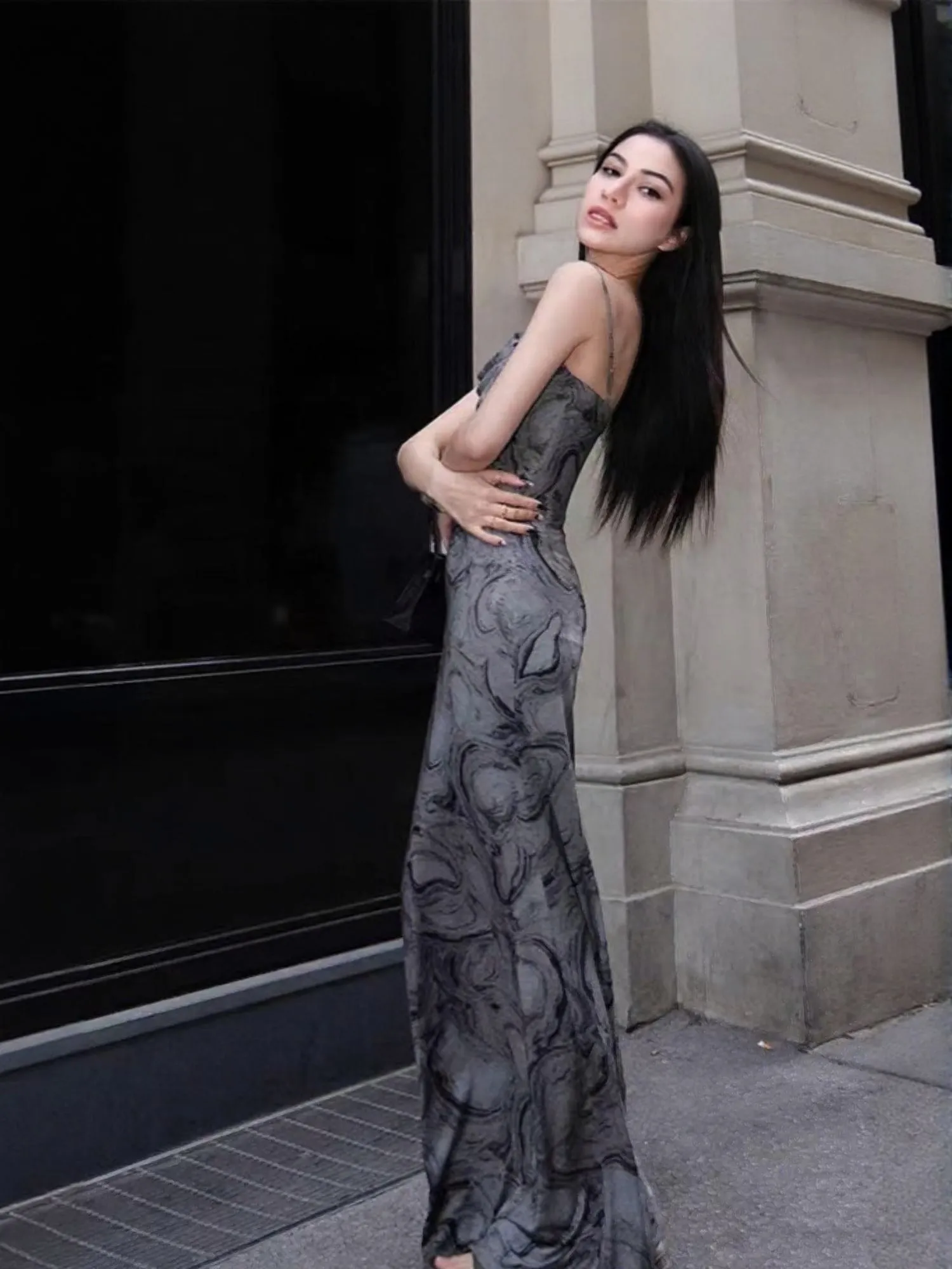 Grey Tube Fitted Maxi Dress
