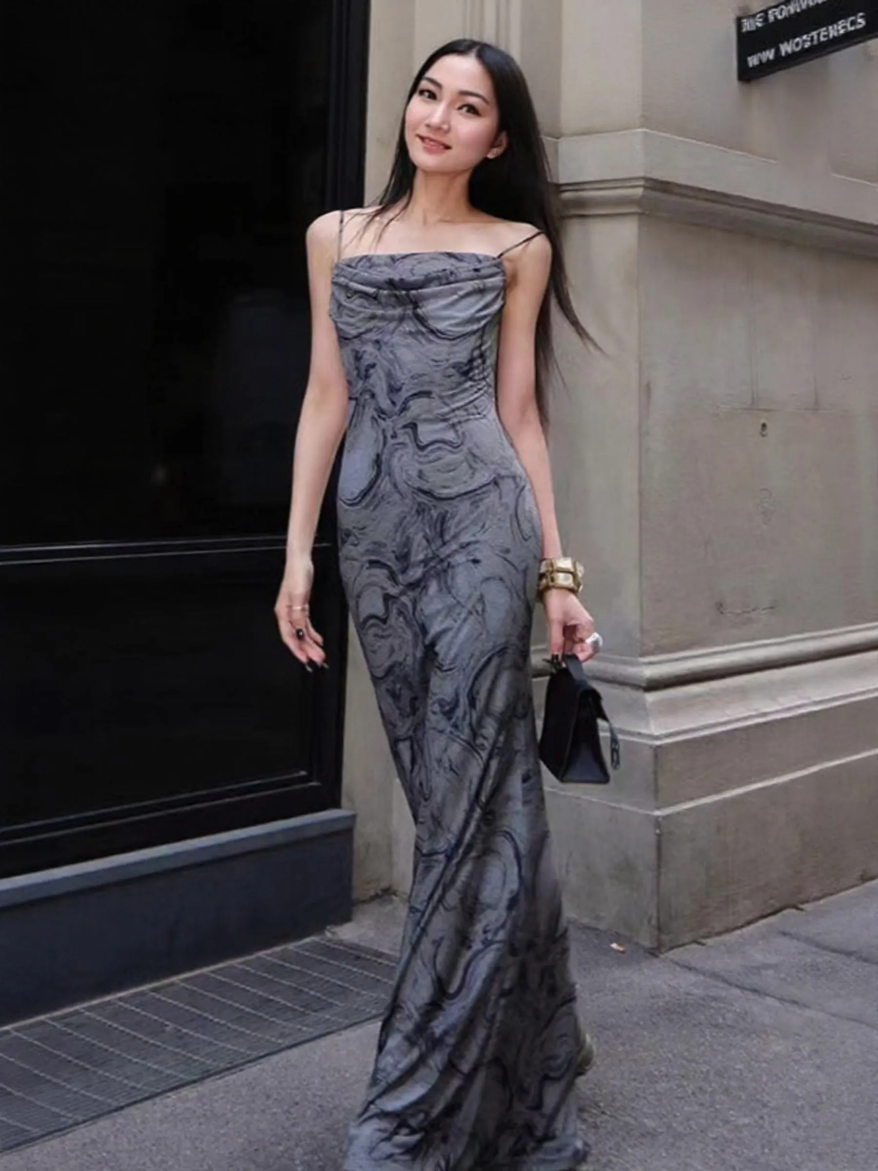Grey Tube Fitted Maxi Dress