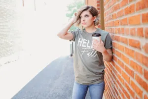 Hello Fall Tee - Military Green