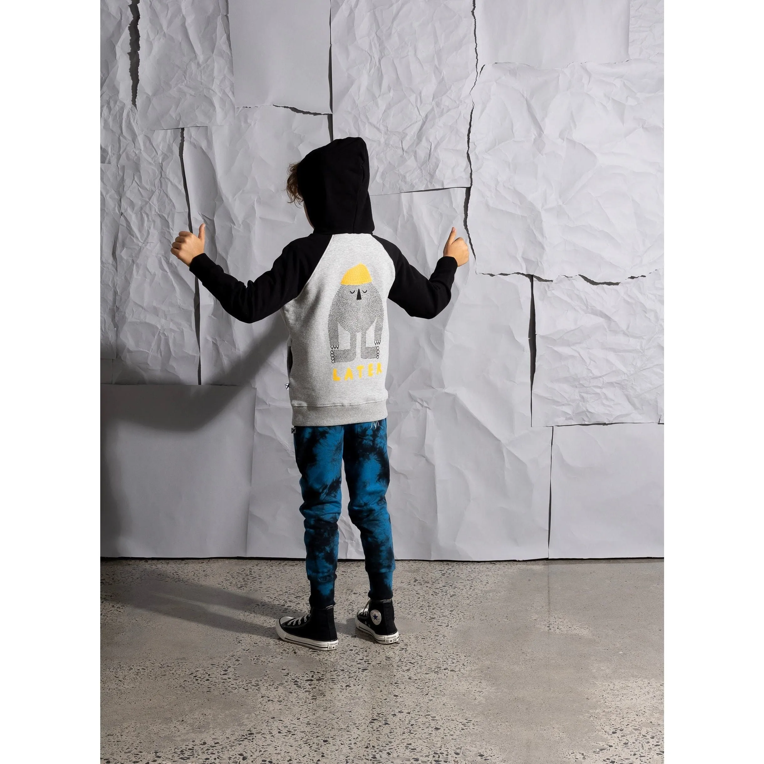 Hello Later Yeti Furry Hood - Grey Marle/Black