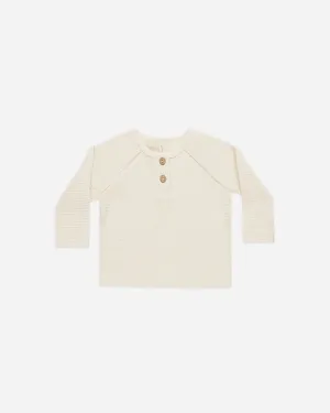 Henley Knit Top || Natural