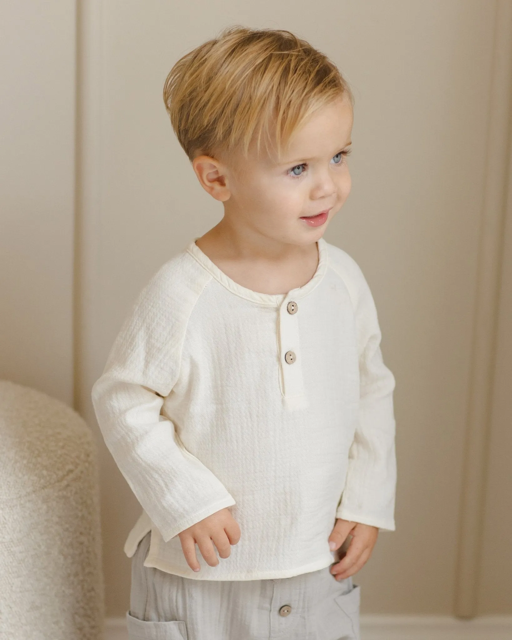 Henley Knit Top || Natural