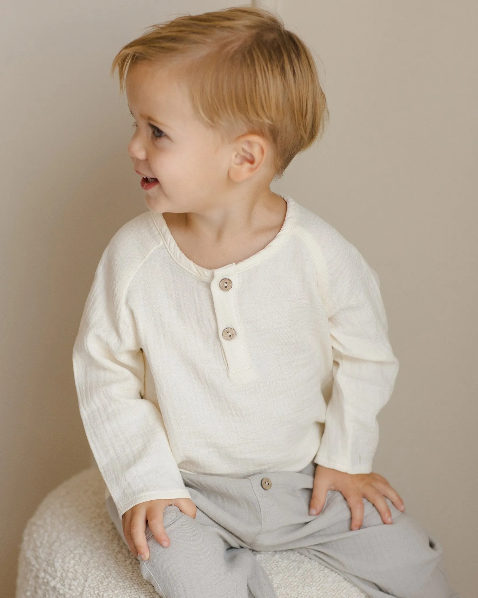 Henley Knit Top || Natural