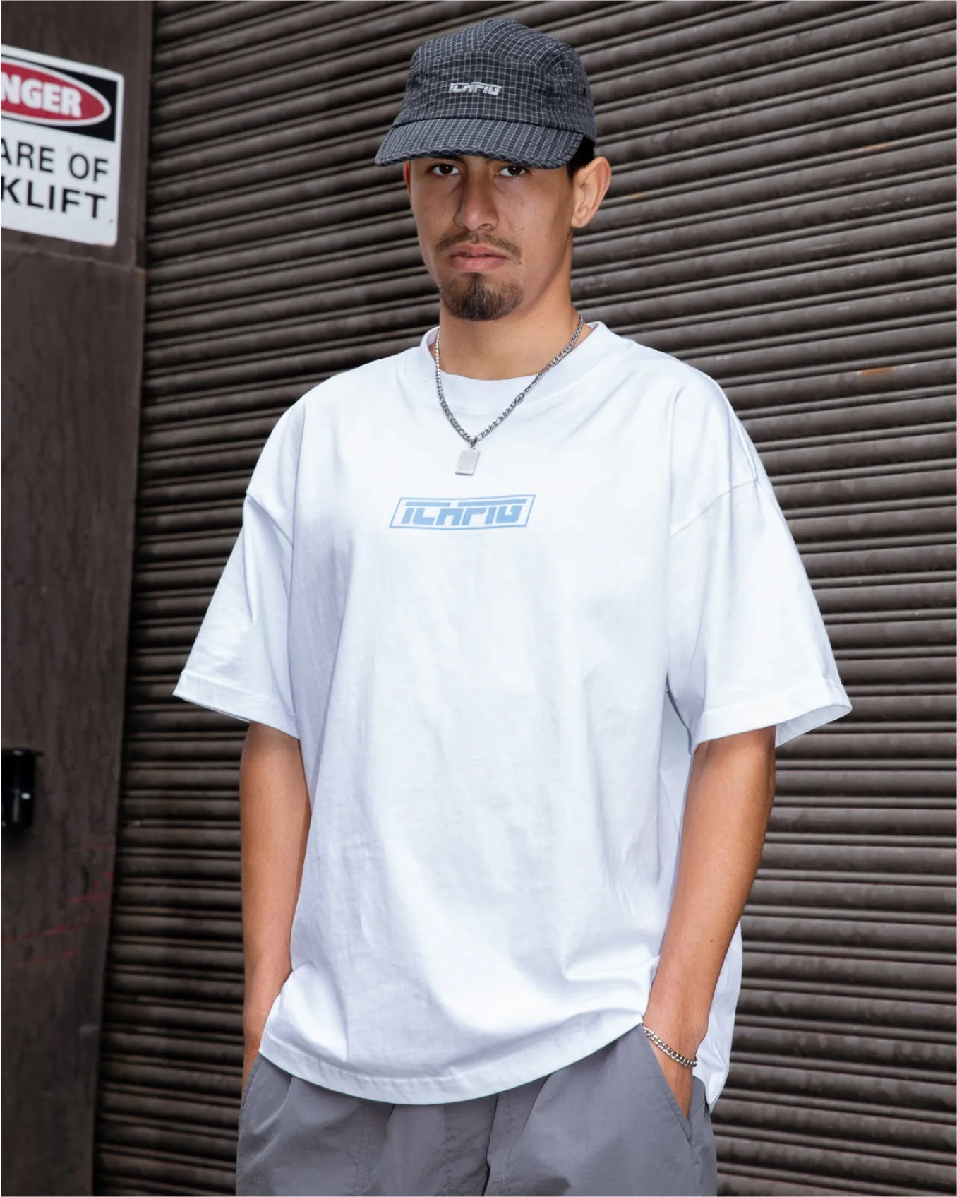 Ichpig Strike Logo Tee White / Sky